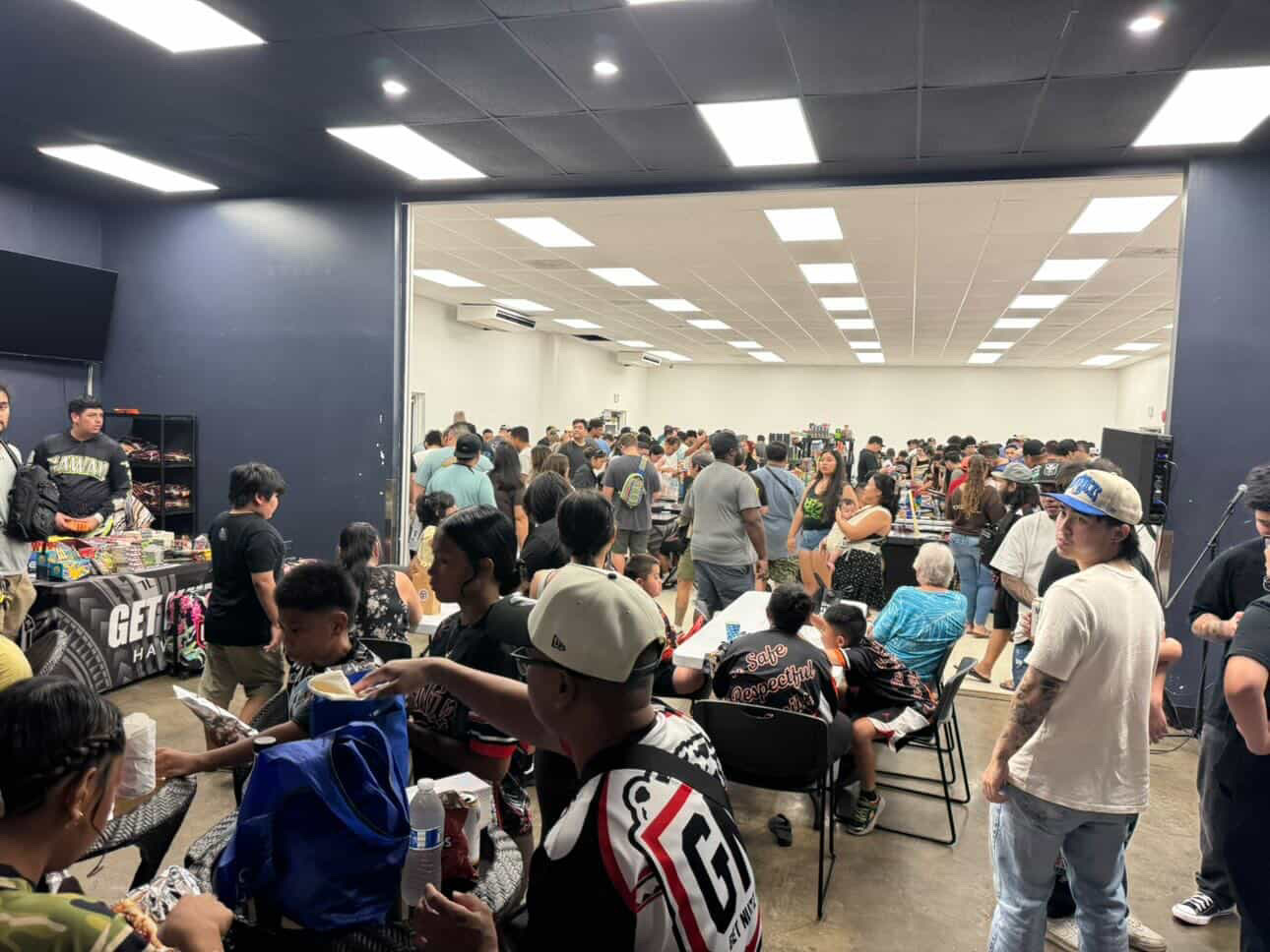 GetNutz x Paradise Show — keiki and families hanging out with food, wearing GetNutz gear