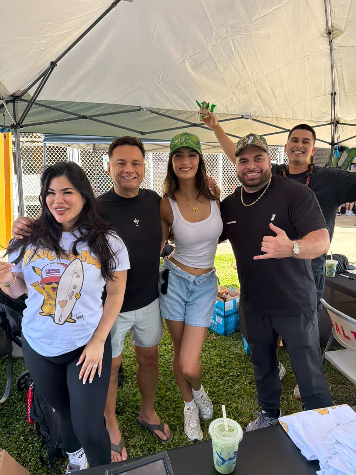 Keep It Aloha Card Show — group at the Tasi First Pokemon merch booth