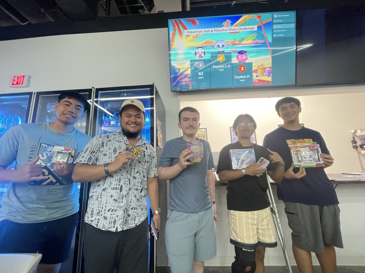 Winners of a live quiz show at the Space 62 Collectibles Show